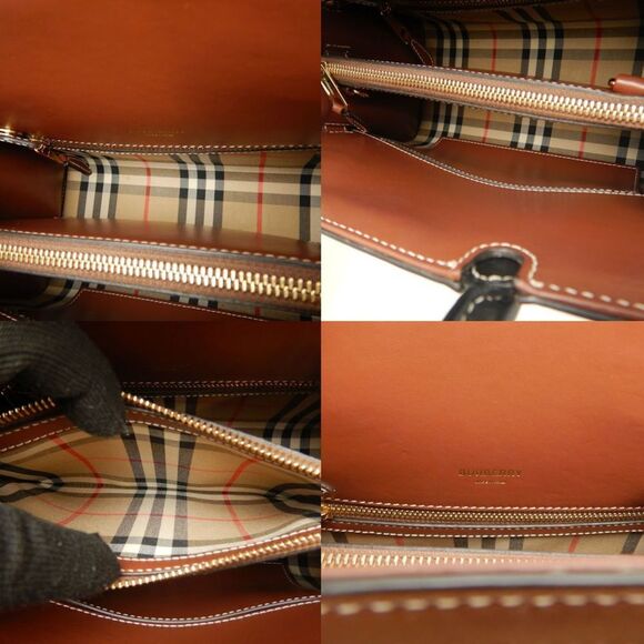 BURBERRY Black Leather Tote Bag - Picture 9 of 10